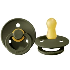 Bibs Lot de 2 Sucettes Rondes Colour Sage & Hunter Green - 0/6 Mois