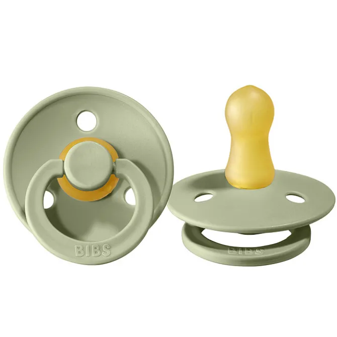 Bibs Lot de 2 Sucettes Rondes Colour Sage & Hunter Green - 0/6 Mois