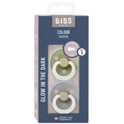 Bibs Lot de 2 Sucettes Rondes Night Sage & Cloud - 0/6 Mois