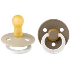 Bibs Lot de 2 Sucettes Rondes Night Dark Oak & Vanilla - 6/18 Mois