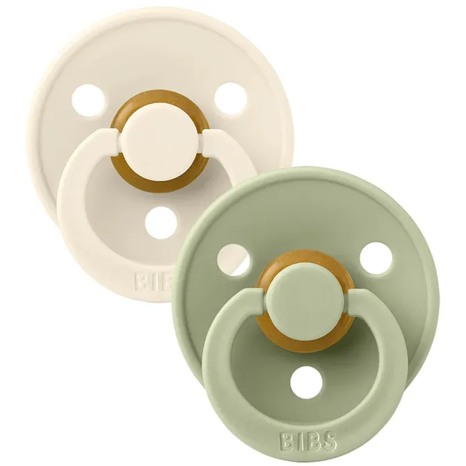 Bibs Lot de 2 Sucettes Symétriques Colour Ivory & Sage - 6/18 Mois