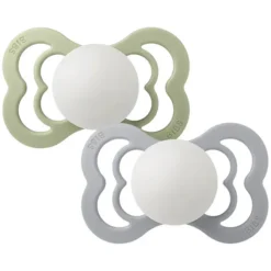 Bibs Lot de 2 Sucettes Symétriques Suprême Glow Sage & Cloud - 0/6 Mois