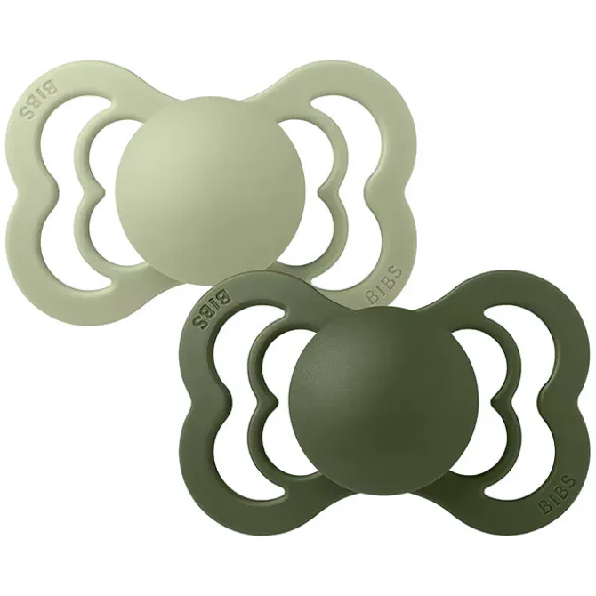Bibs Lot de 2 Sucettes Symétriques Suprême Sage & Hunter Green - 6/18 Mois