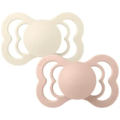 Bibs Lot de 2 Sucettes Symétriques Suprême Ivory & Blush - 0/6 Mois