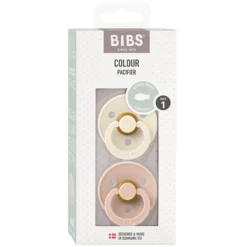 Bibs Lot de 2 Sucettes Symétriques Colour Ivory & Blush - 0/6 Mois
