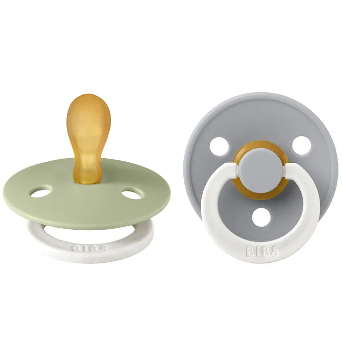 Bibs Lot de 2 Sucettes Symétriques Colour Sage Glow & Cloud Glow - 0/6 Mois