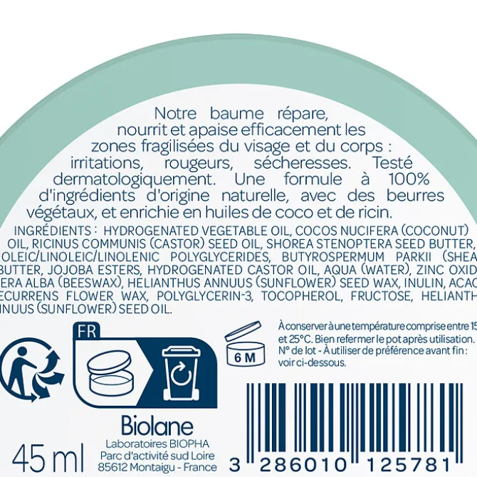 Biolane Baume de Réparateur - 45 ml