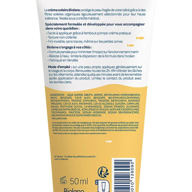 Biolane Crème Solaire SPF 50 - 50 ml