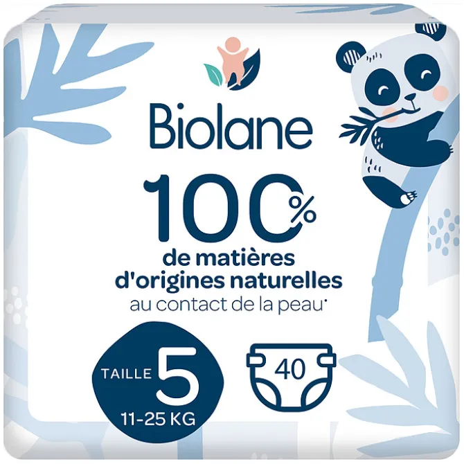 Biolane Lot de 40 Couches Ecologiques - T5
