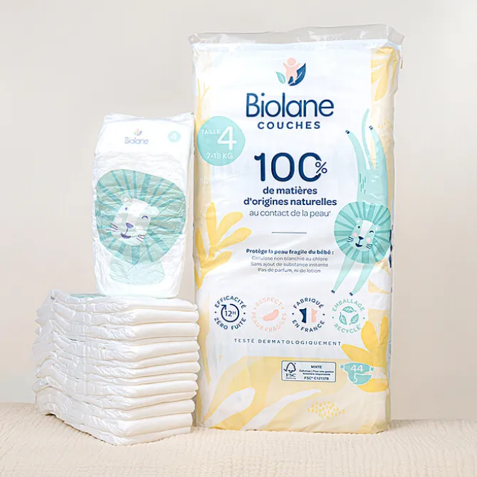 Biolane Lot de 44 Couches Ecologiques - T4