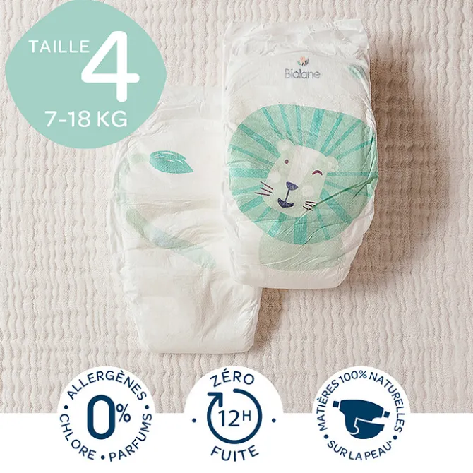 Biolane Lot de 44 Couches Ecologiques - T4