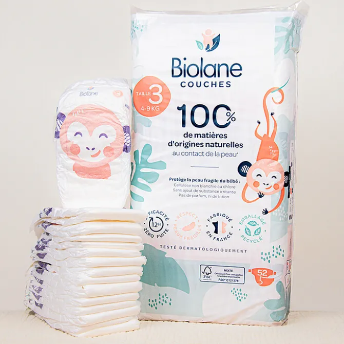 Biolane Lot de 52 Couches Ecologiques - T3