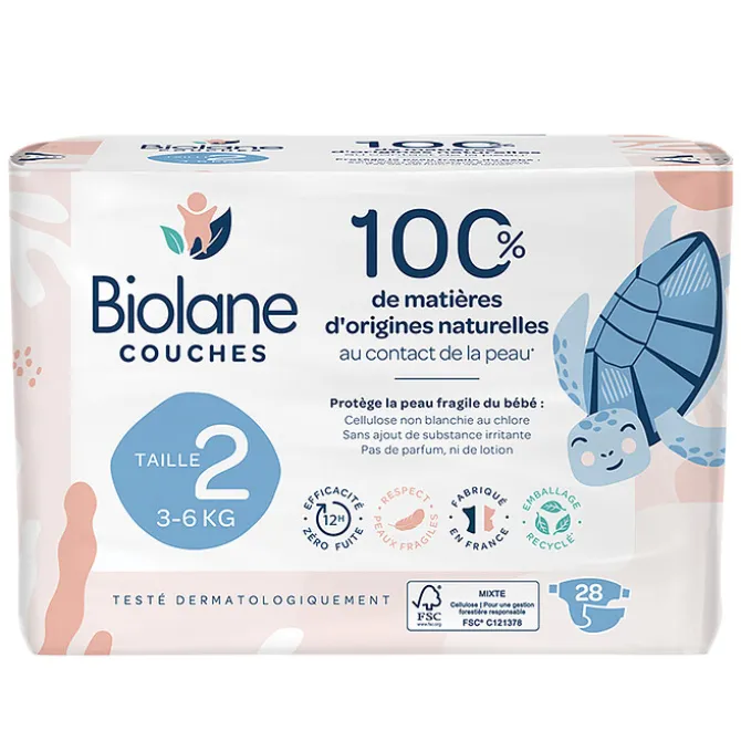 Biolane Lot de 28 Couches Ecologiques - T2
