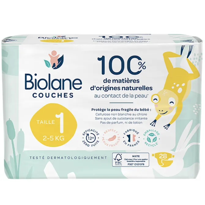 Biolane Lot de 28 Couches Ecologiques - T1