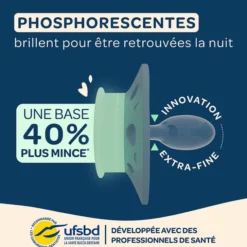 Biolane Lot de 2 Sucettes Anatomiques Nuit Bleu et Beige - 18 Mois +