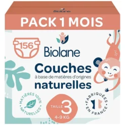 Biolane Pack 1 Mois de 156 Couches Ecologiques - T3