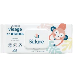 Biolane Paquet de 20 Lingettes Visage et Mains