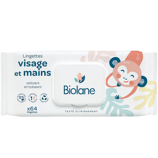 Biolane Paquet de 20 Lingettes Visage et Mains