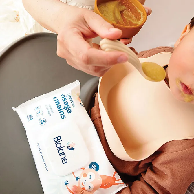 Biolane Paquet de 64 Lingettes Visage et Mains