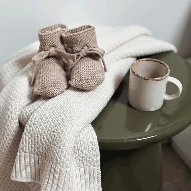 Bonjour Little Chaussons en Laine Mérinos Noisette - 0/3 Mois