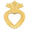 Bonton Miroir Coeur Exvoto - Laiton