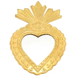 Bonton Miroir Coeur Exvoto - Laiton