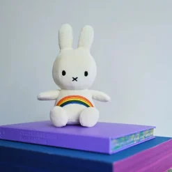 Bon Ton Toys Lapin Miffy Brodé Blanc Cassé Rainbow - Petit