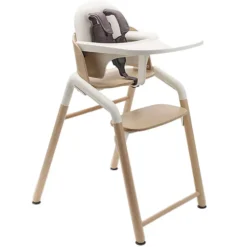 Bugaboo Pack Chaise Haute Bugaboo Giraffe + Babyset + Tablette - Bois Neutre et Blanc