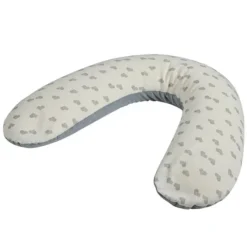 Candide Coussin de Maternité et d'Allaitement Jersey - Coeurs Gris