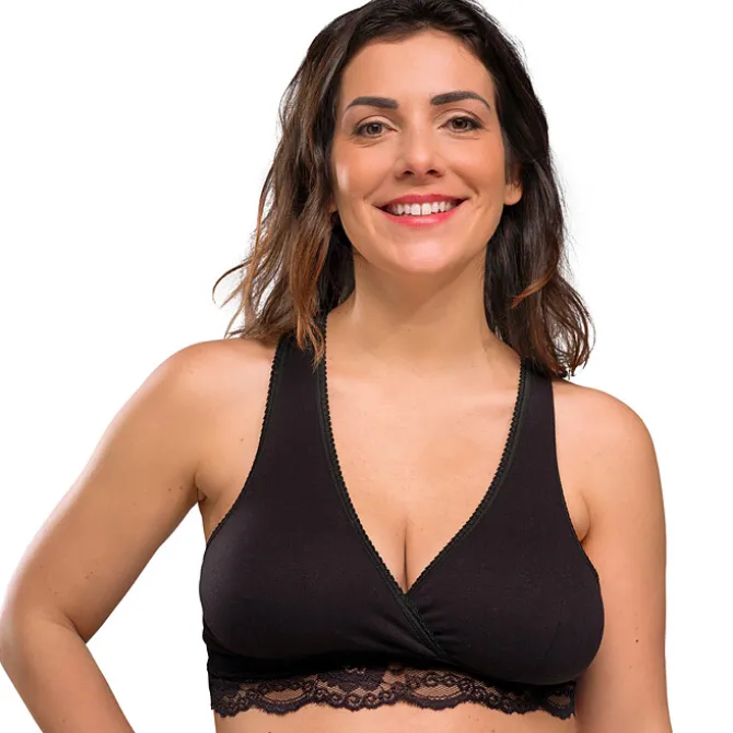 carriwell Brassière Cache-coeur de Grossesse et d'Allaitement Noir - L