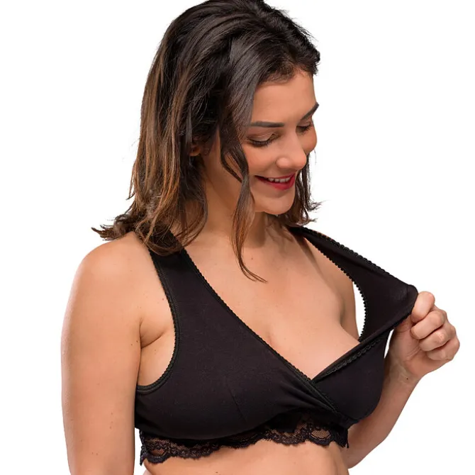carriwell Brassière Cache-coeur de Grossesse et d'Allaitement Noir - M