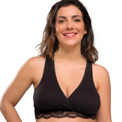 carriwell Brassière Cache-coeur de Grossesse et d'Allaitement Noir - M