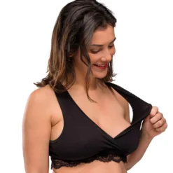carriwell Brassière Cache-coeur de Grossesse et d'Allaitement Noir - S
