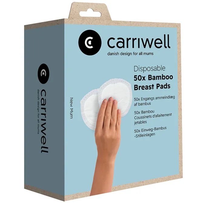 carriwell Lot de 50 Coussinets d'Allaitement Jetables en Bambou - Taille Unique