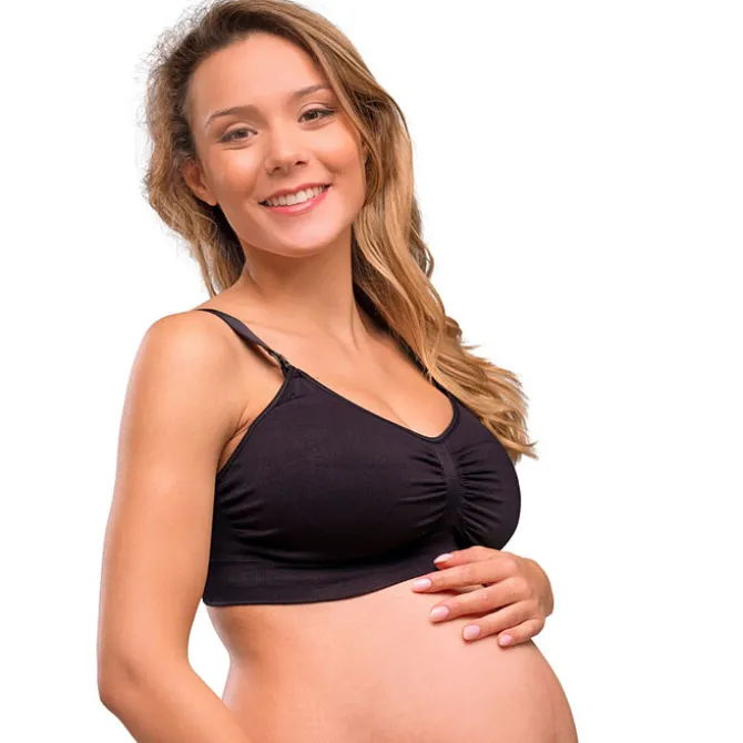 carriwell Soutien-gorge de Grossesse et d'Allaitement Rembourré Sans Coutures Noir - XL