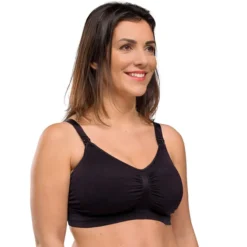 carriwell Soutien-gorge de Grossesse et d'Allaitement Rembourré Sans Coutures Noir - M