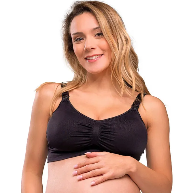 carriwell Soutien-gorge de Grossesse et d'Allaitement Rembourré Sans Coutures Noir - M