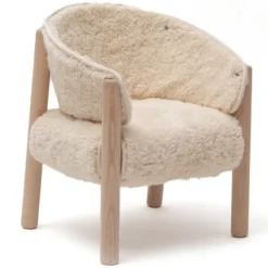 Charlie Crane Fauteuil SABA Hêtre - Fur Milk