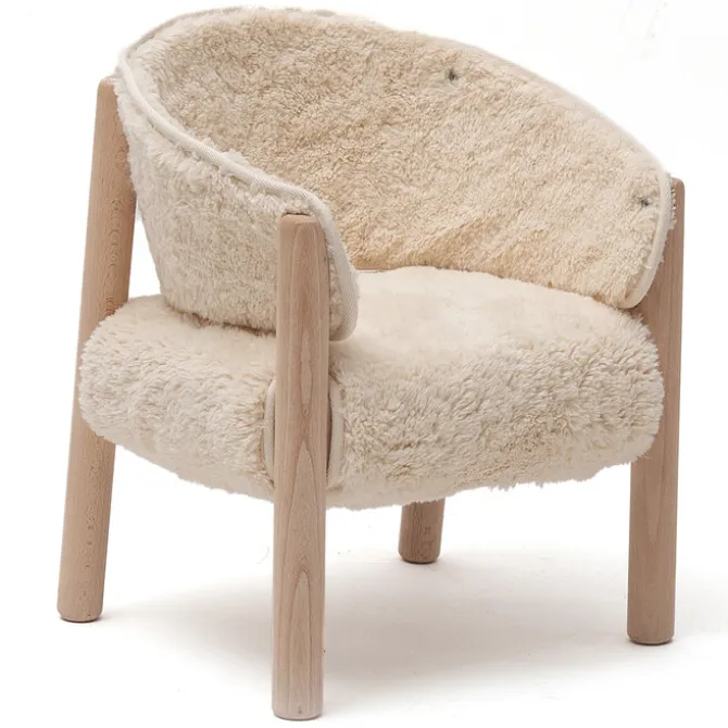 Charlie Crane Fauteuil SABA Hêtre - Fur Milk