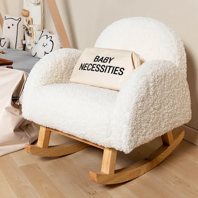 Childhome Fauteuil à Bascule pour Enfant - Teddy Ecru