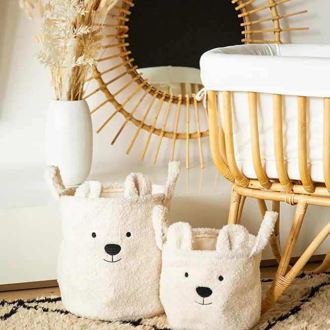 Childhome Lot de 3 Paniers - Teddy Ecru