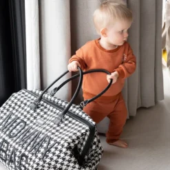 Childhome Mommy Bag Large - Pied de Poule Noir