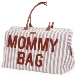 Childhome Mommy Bag Large - Rayures Nude Terracotta