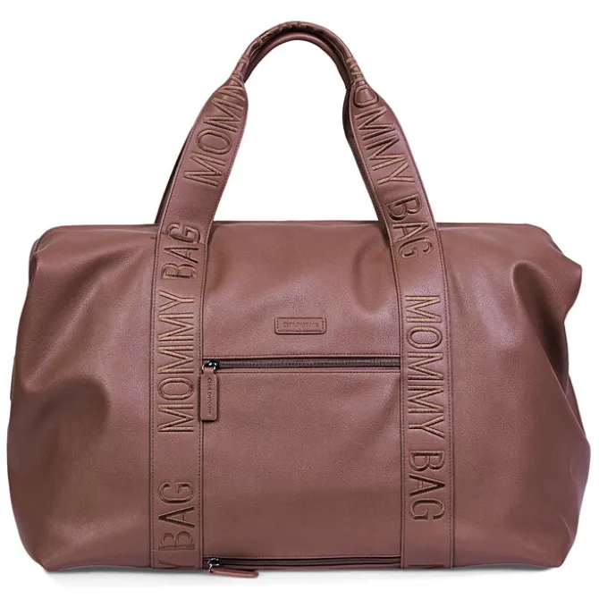 Childhome Mommy Bag Large Signature Similicuir - Marron Foncé