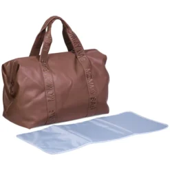 Childhome Mommy Bag Large Signature Similicuir - Marron Foncé