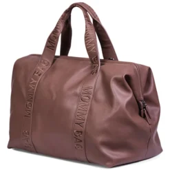 Childhome Mommy Bag Large Signature Similicuir - Marron Foncé