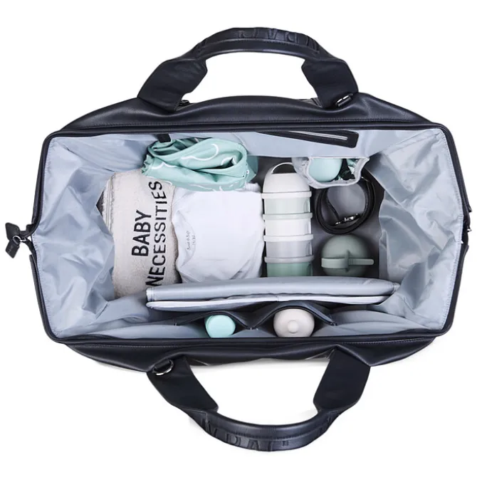 Childhome Mommy Bag Large Signature Similicuir - Noir