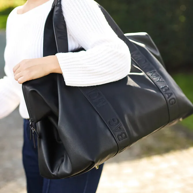 Childhome Mommy Bag Large Signature Similicuir - Noir