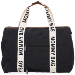 Childhome Mommy Bag Large Signature Canvas - Noir