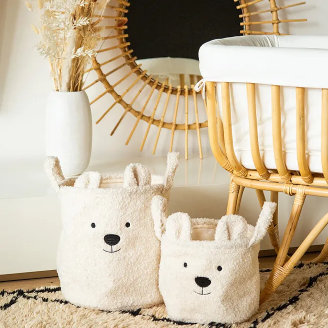 Childhome Panier Moyen - Teddy Ecru